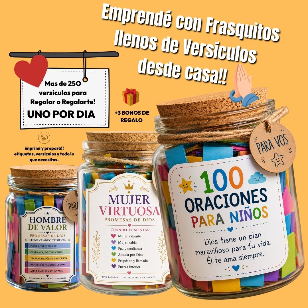Emprendé con Frascos Bíblicos + 3 Bonos y Generá Ingresos Desde Casa